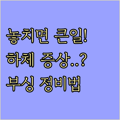 하체 부싱 교체 시기 이상 증상과 안..