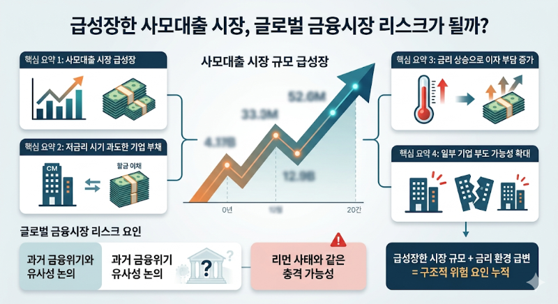 급성장한 사모대출 시장, 글로벌 금융시장 리스크가 될까?