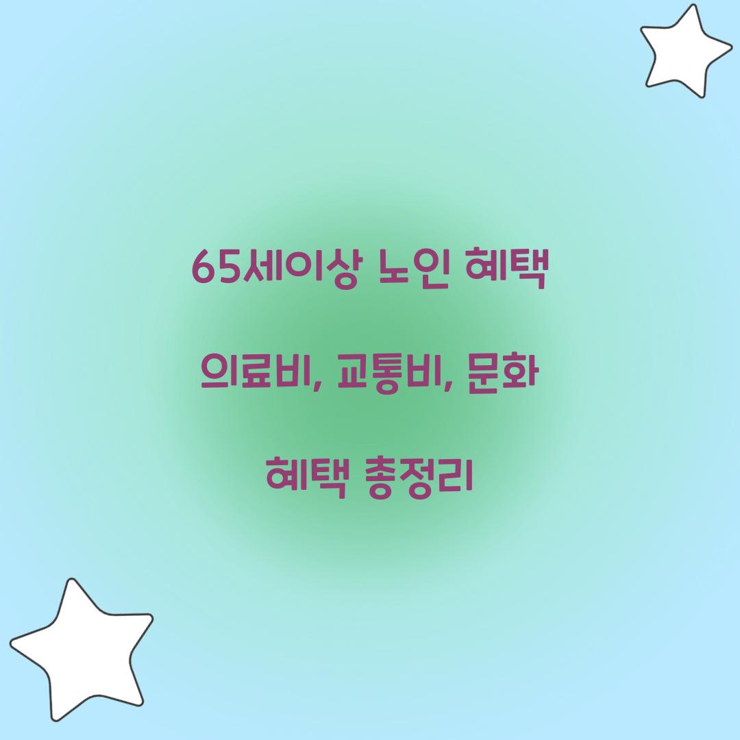 65세이상 노인 혜택