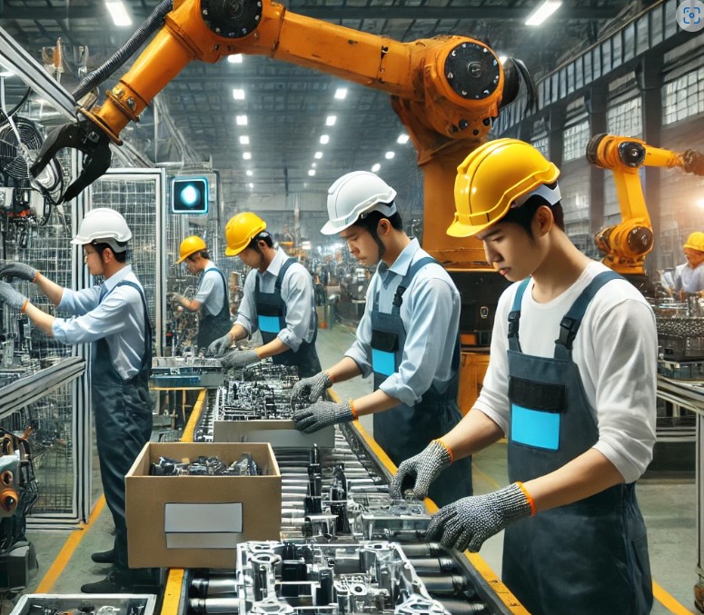 공장에서 일하는 근로자 이미지