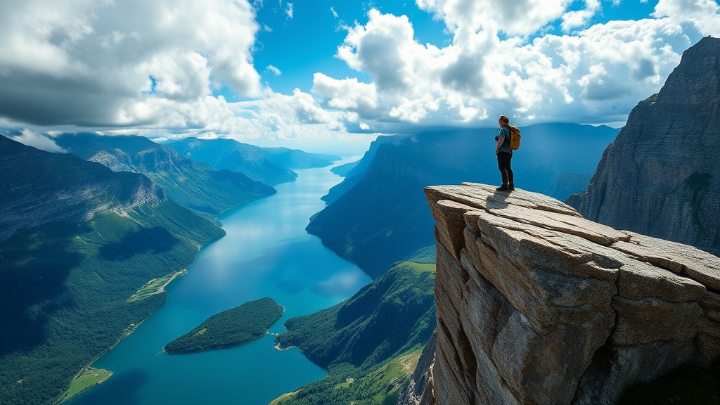 협곡 끝 바위 위에서 만나는 절경