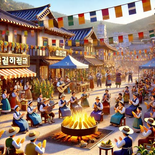 옥수수 축제와 마을의 화합