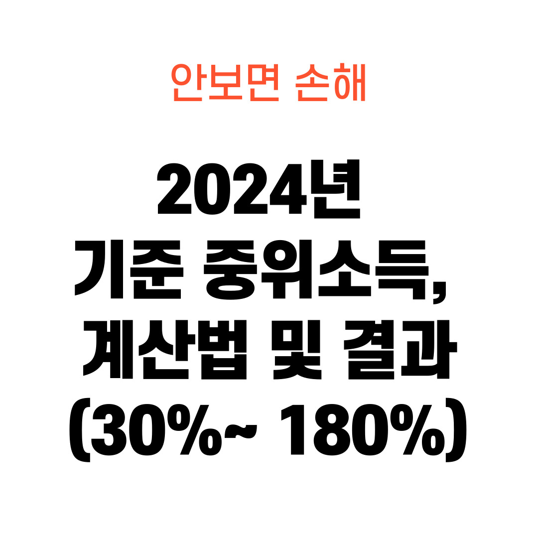 2024년 기준 중위소득, 계산, 50%, 60%, 80%, 120%, 150%, 180%
