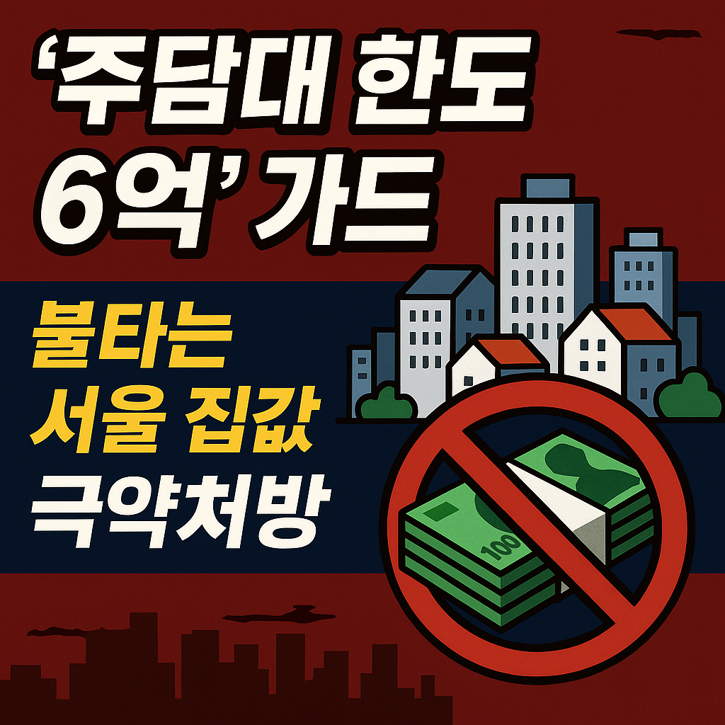 [주담대 최대 6억 원 제한] 서울 집값 과열에 정부의 극약처방…2030 실수요자는 어쩌나?