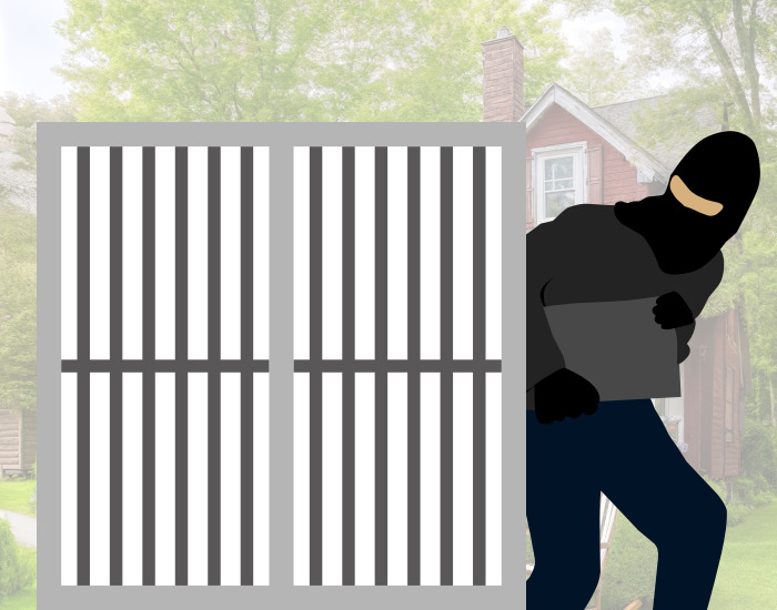 견고하게 설치된 방범창