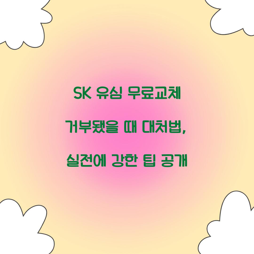 SK 유심 무료교체 거부됐을 때 대처법