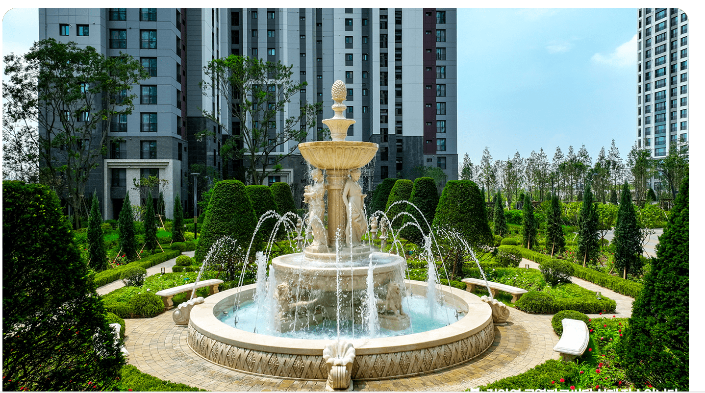 왕길역 로열파크씨티 분수대