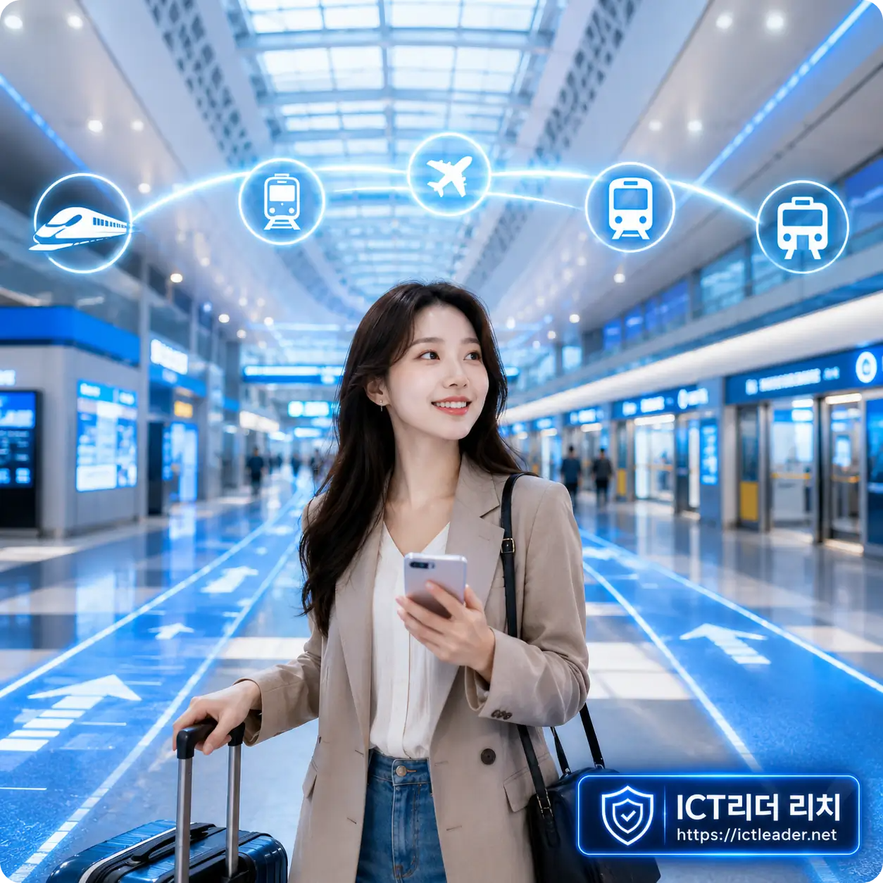 서울역 환승 가이드를 상징하는 밝은 여성 모델 대표 썸네일