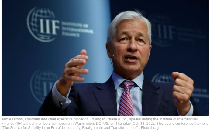 미 연준&#44; 인플레이션 통제력 잃어...왜 JPMorgan&#39;s Dimon says U.S. interest rates could hit 6%