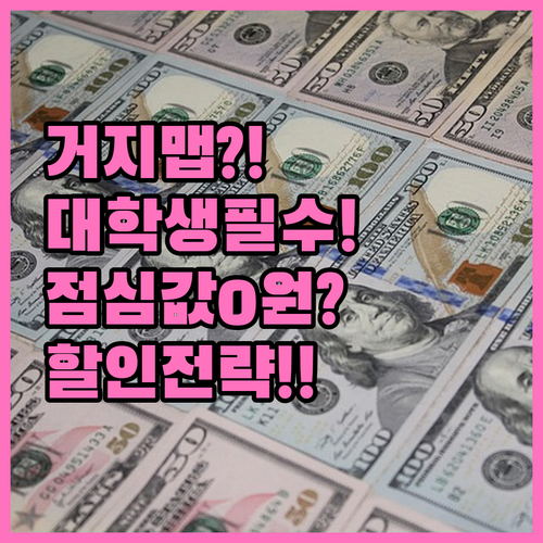 대학생 점심값 부담 해결 거지맵 사용..