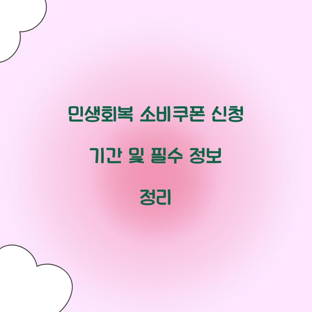 민생회복 소비쿠폰 신청 기간