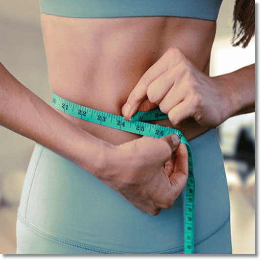 홍국발효 구기자 효능 내장지방 제거, 허리 사이즈 재는 여성