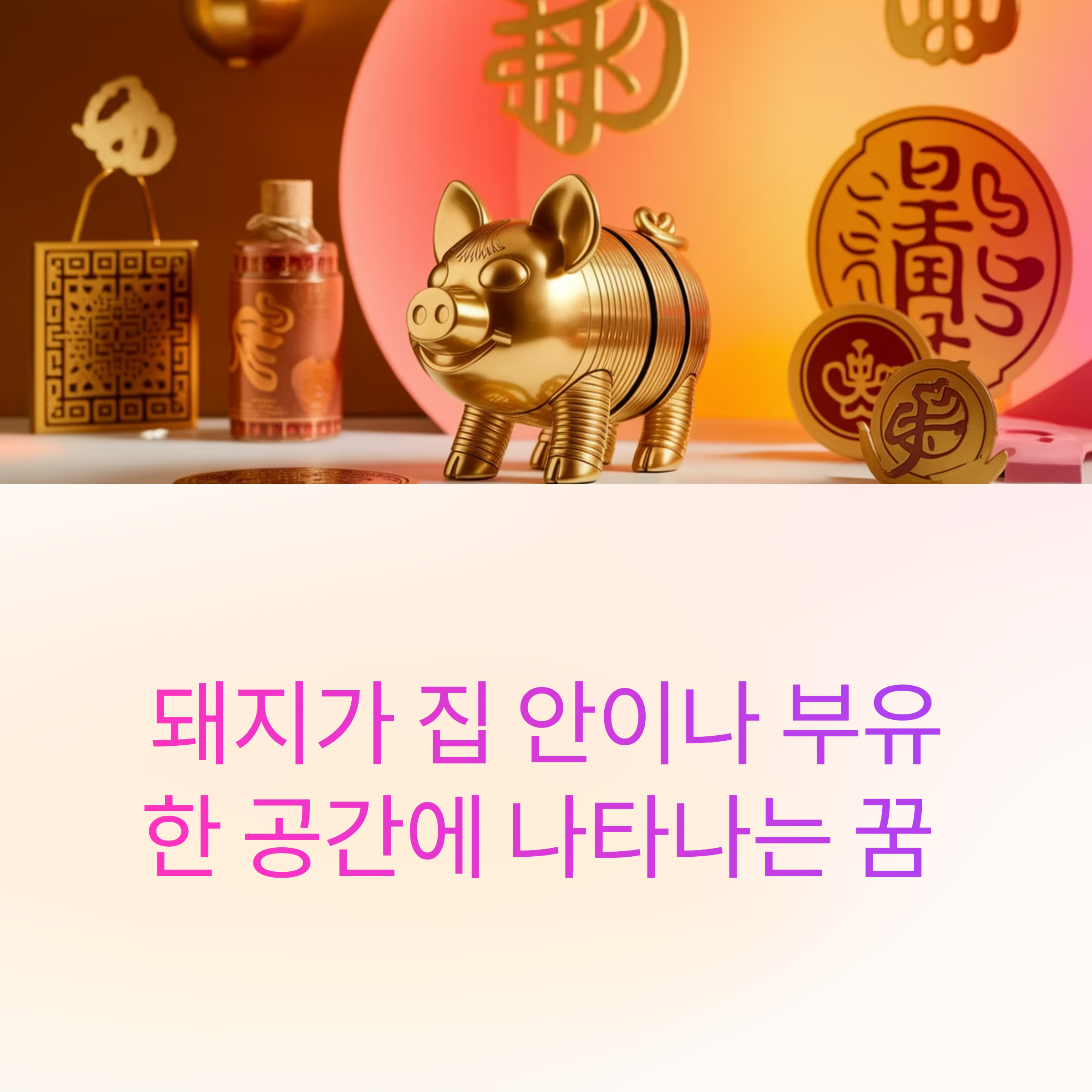 돼지가 집 안이나 부유한 공간에 나타나는 꿈