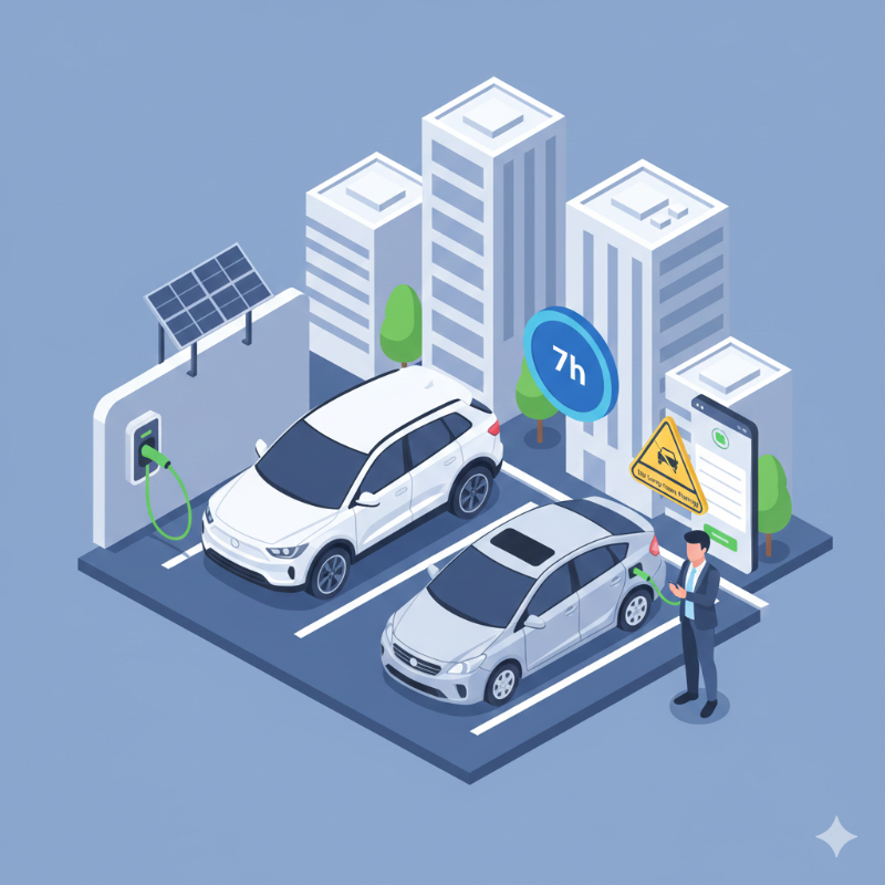 전기차 충전 구역 주차 단축 - 7시간 제한 안내 (성남시)