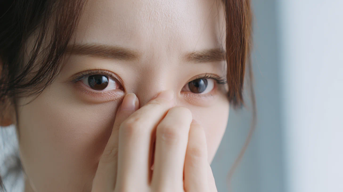 눈이 충혈된 한국인 이미지