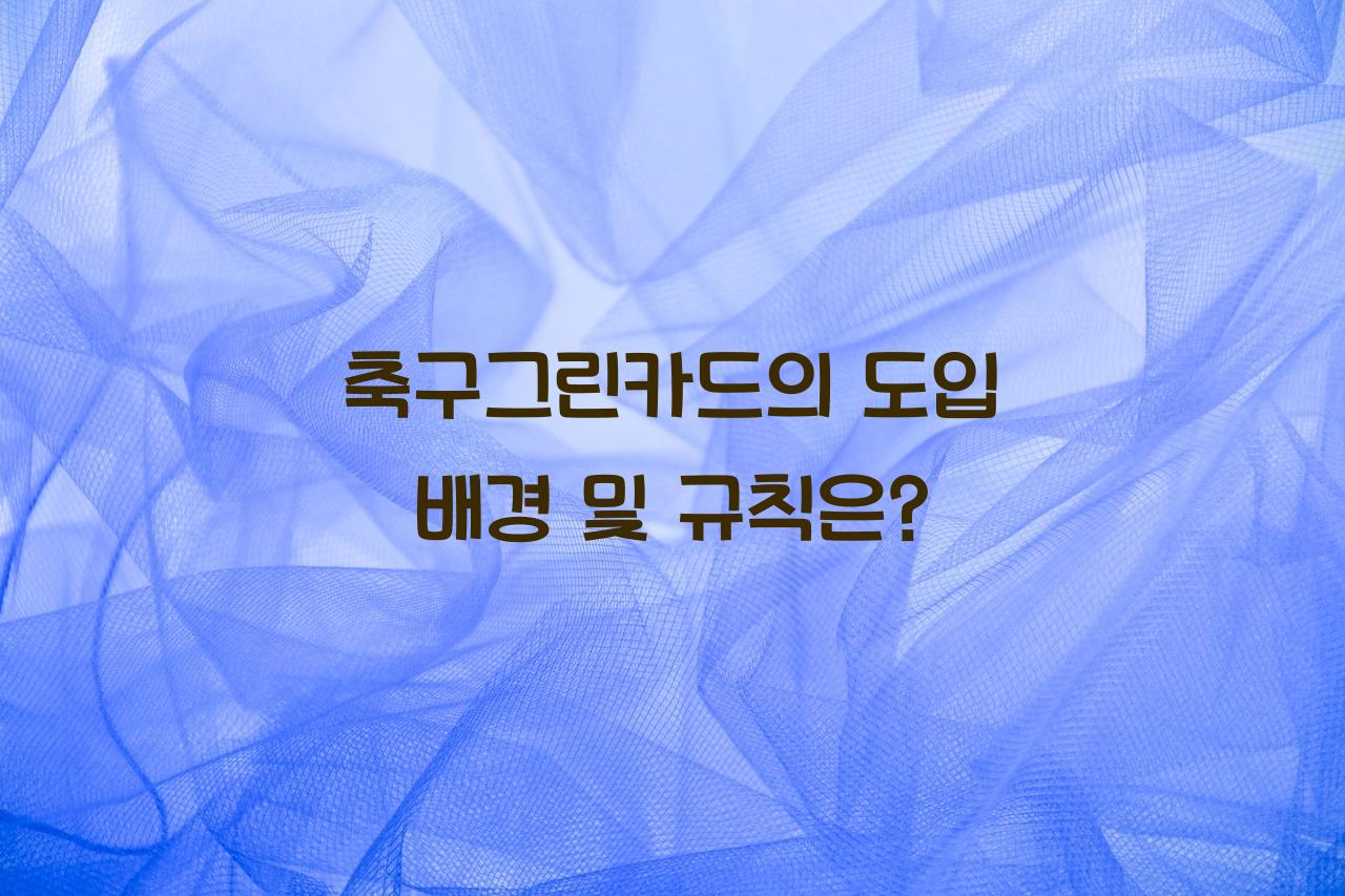 축구그린카드
