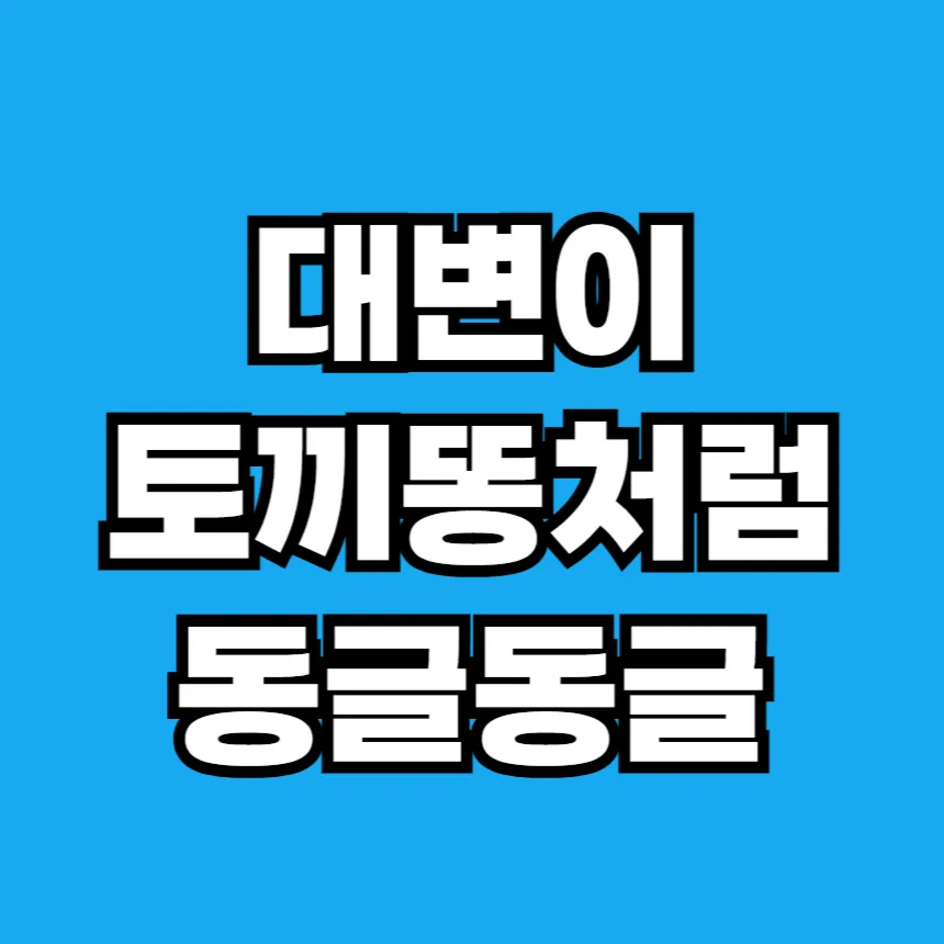 대변이 토끼똥처럼 동글동글