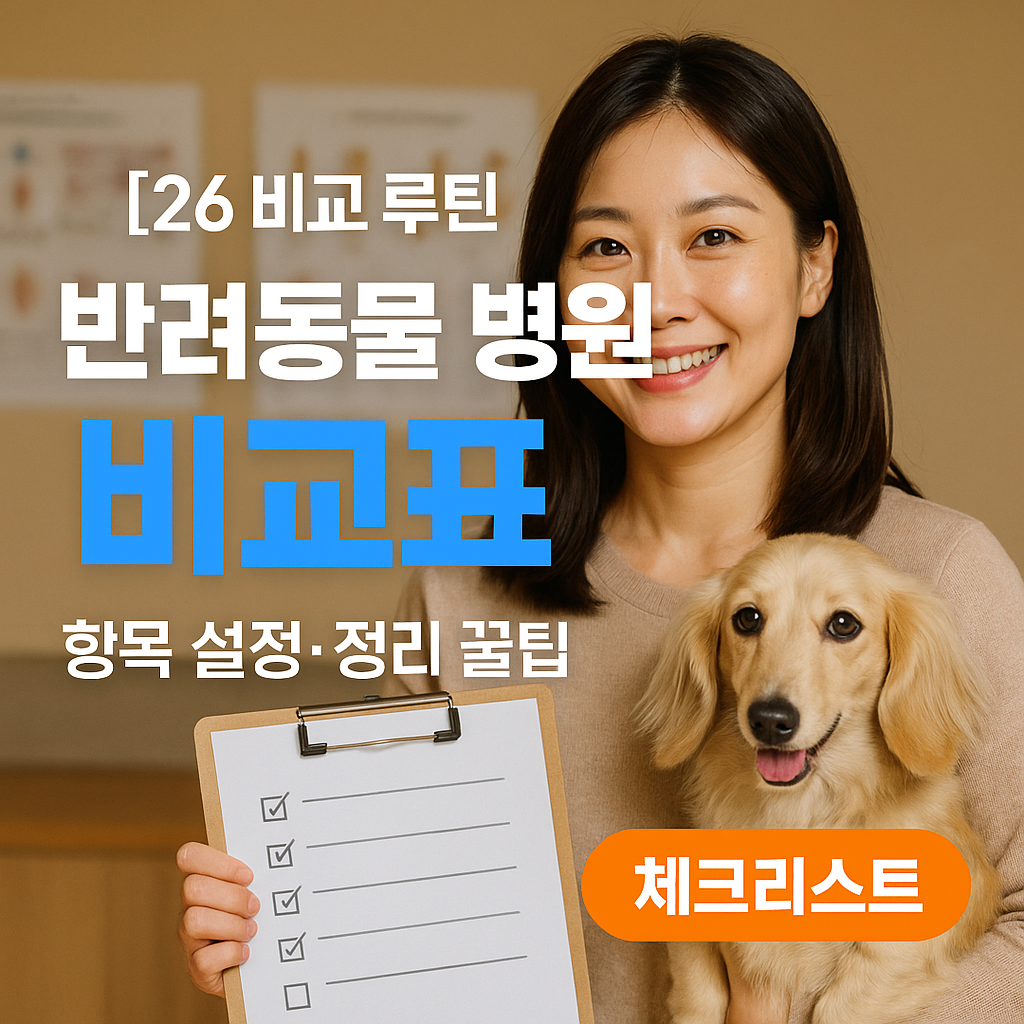 [’26 비교 루틴] 반려동물 병원 비교표 ｜ 항목 설정·정리 꿀팁