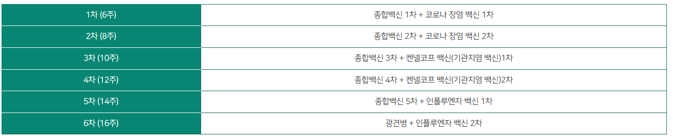 반려동물 예방접종 및 건강검진