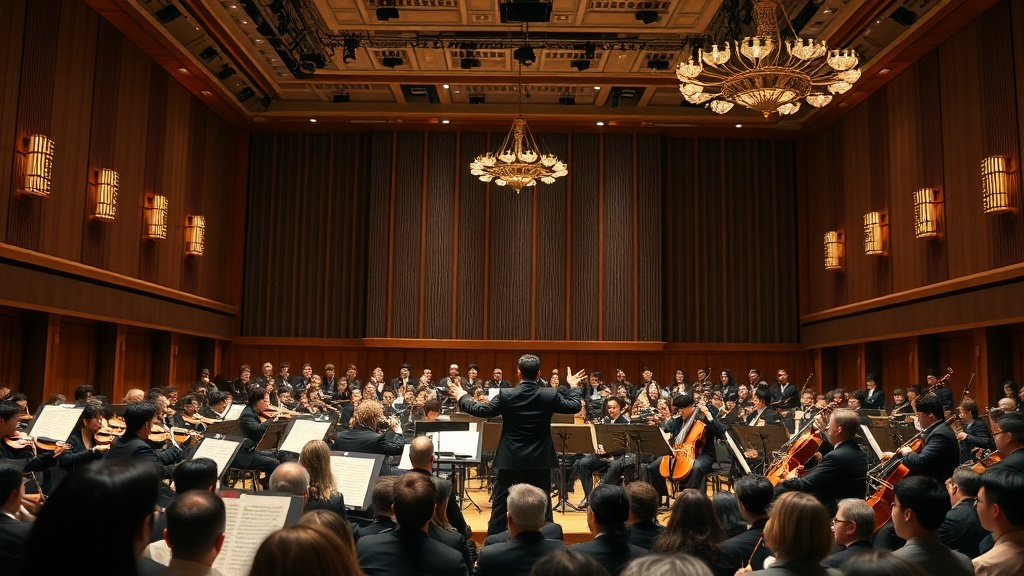 4악장의 교향곡을 감상하고 있는 이미지