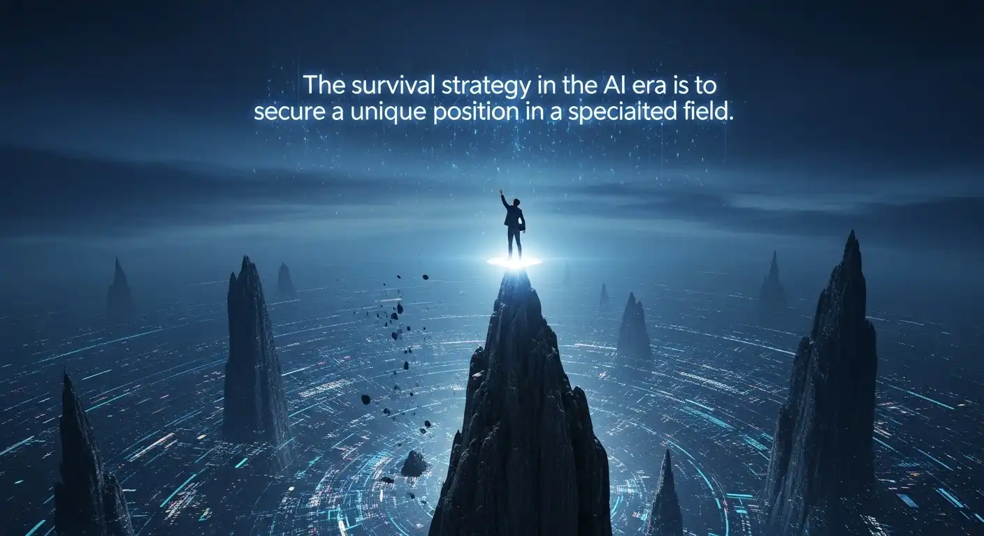 <img src="ai_survival_specialization.webp" alt="AI 시대 생존 전략은 전문화된 영역에서 독보적 위치를 확보하는 이미지 입니다">