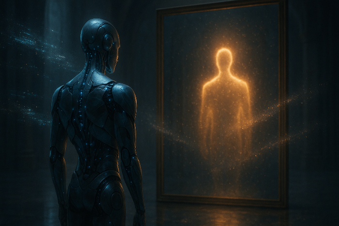 인공지능의 시대, 존재의 의미를 다시 생각하다. 를 표현한 이미지