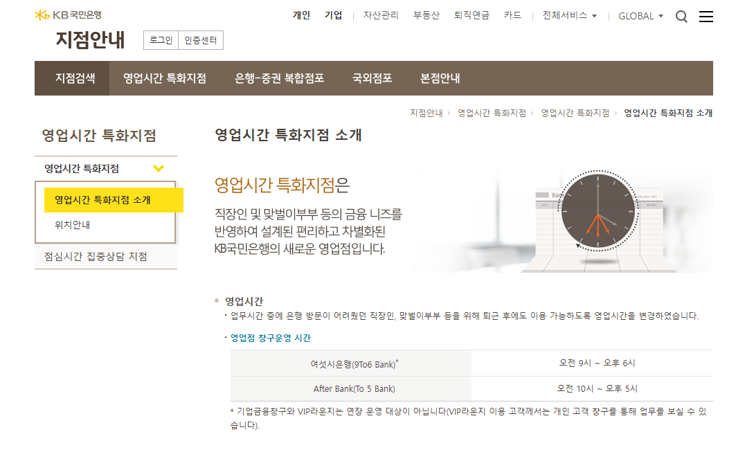 국민은행 영업시간 연장 업무시간 총정리