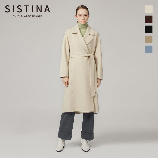 시스티나 벨티드 울 캐시미어 코트 AWHCTL41030