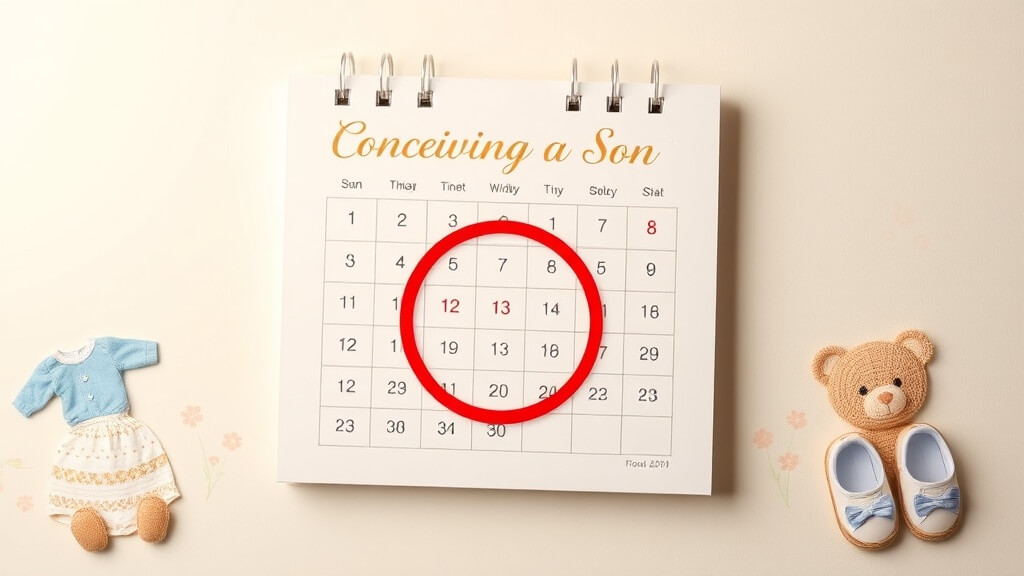 디지털 배란 테스트기와 배란일이 정확히 표시된 달력. 활성화된 스마일 이모지나 하트 표시가 배란일을 강조하며, 부부가 설레는 표정으로 날짜를 응시하고 있다.