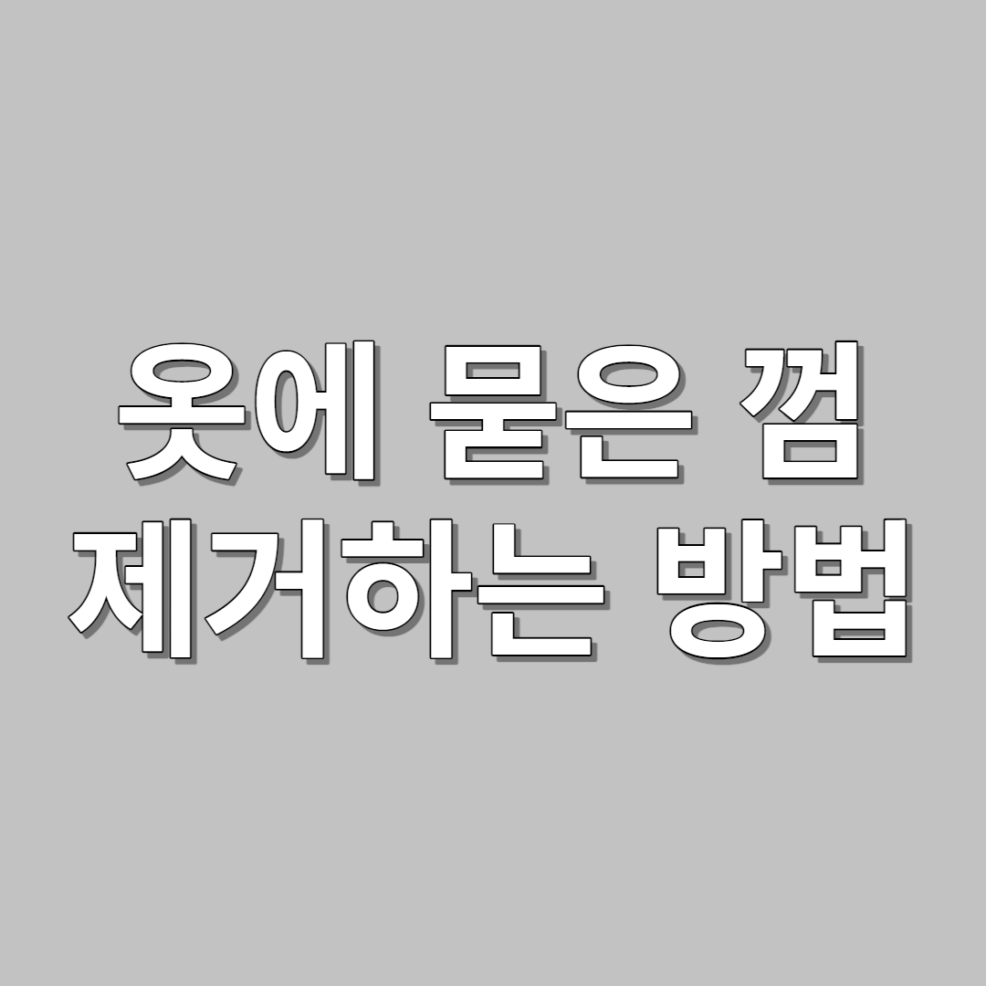 옷에 묻은 껌 제거 방법