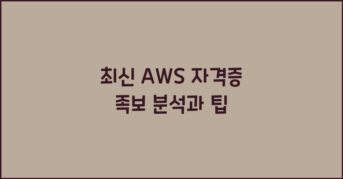 aws 자격증 족보