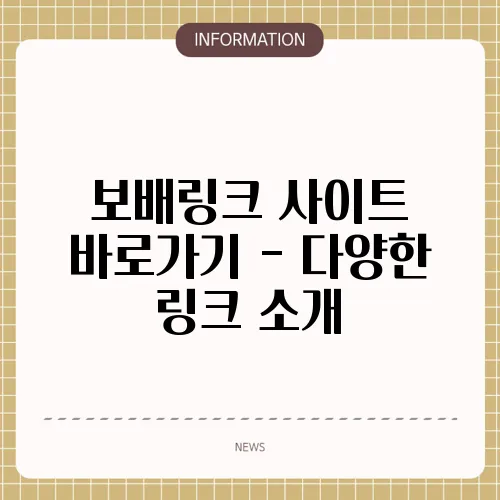 보배링크 사이트 바로가기 - 다양한 링크 소개