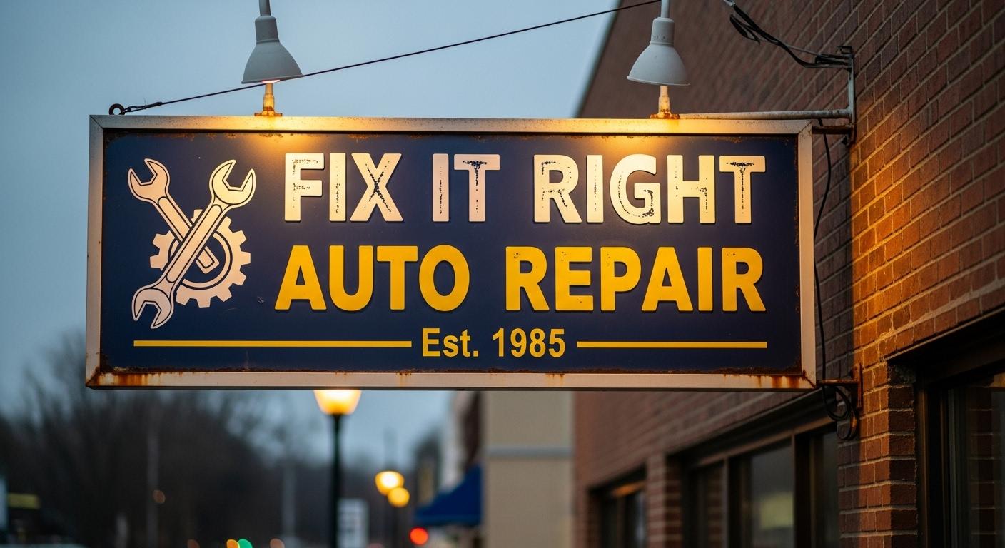 자동차 수리업체 간판