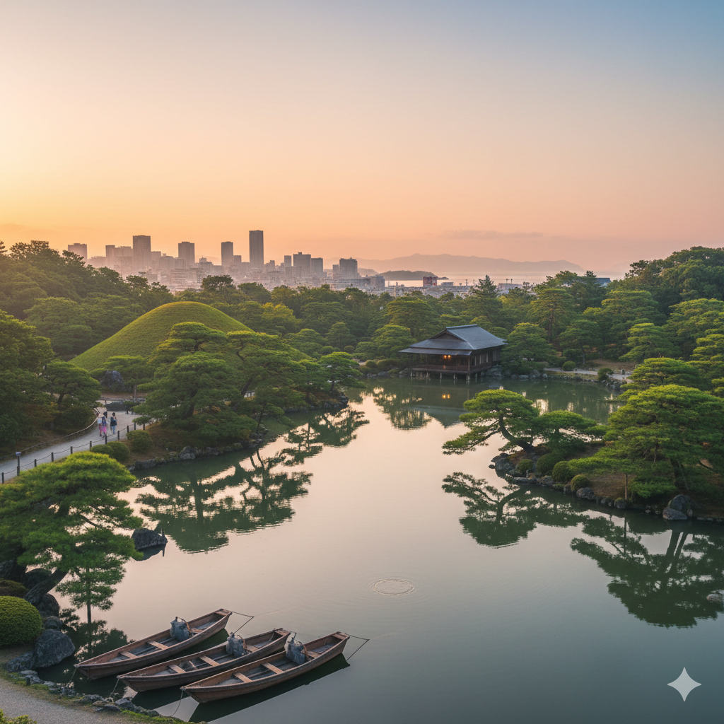 카가와현 다카마쓰 화려한 풍경