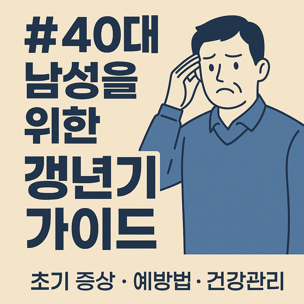 40대 남성을 위한 갱년기 가이드 (초기증상, 예방법, 건강관리) 관련 사진
