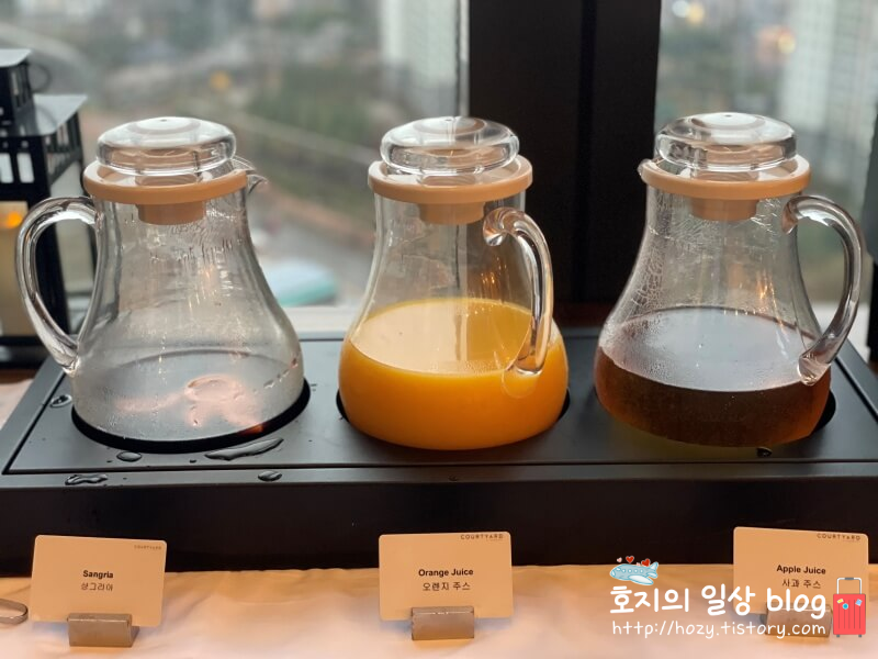 코트야드 메리어트 수원 이그제큐티브 라운지 해피아워 메뉴_주스