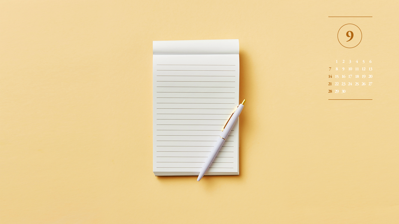 01 펜과 줄노트 A - 2025년9월 노트북배경화면