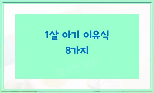 1살 아기 이유식 8가지