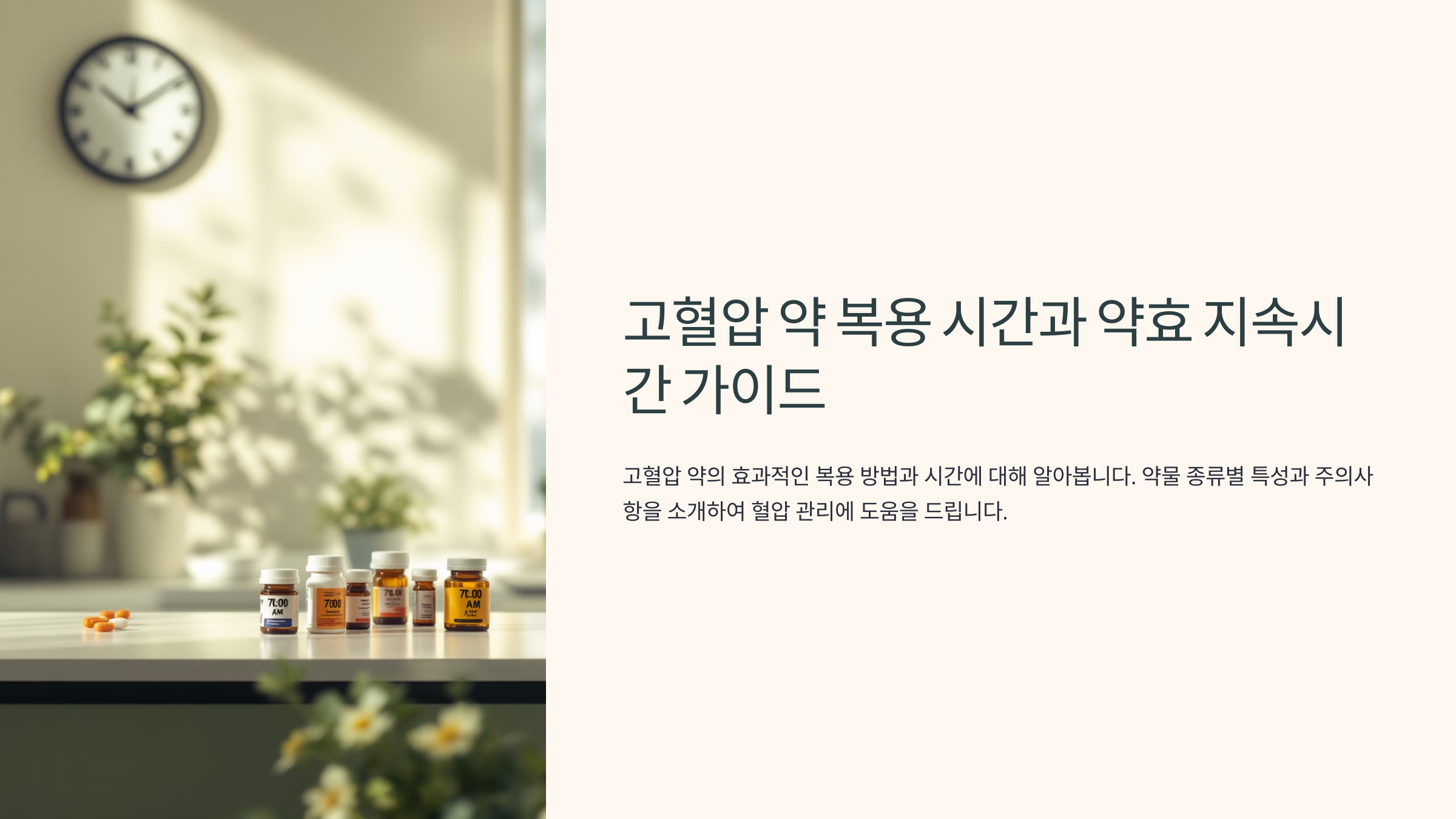 고혈압 약 복용시간