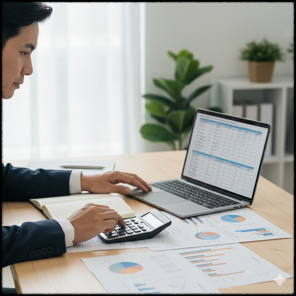 각종 공제 항목을 비교하는 모습