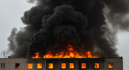 화재 속 검은연기