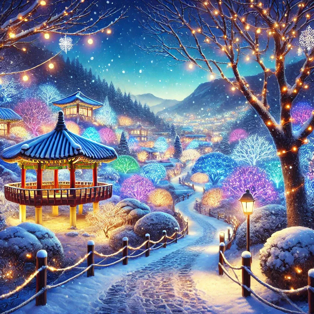 아침고요수목원-겨울-눈꽃-야경-조명