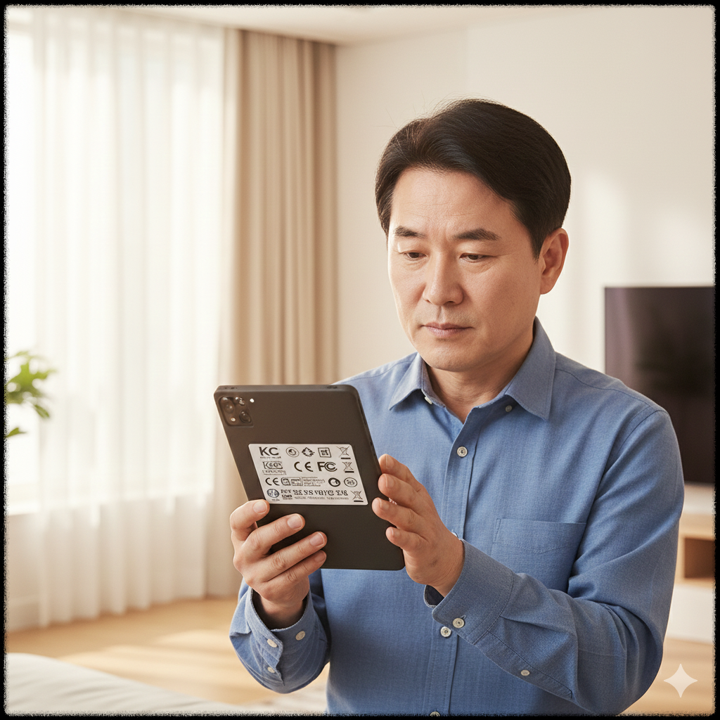 KC 인증 전파인증 여부를 확인하는 모습