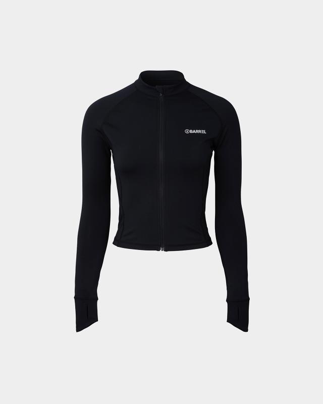 배럴 BARREL 우먼 에센셜 크롭 집업 래쉬가드 B4SWWCZ001BLK