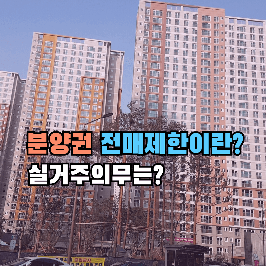 분양권 전매제한이 무엇인가요? 실거주의무는요?