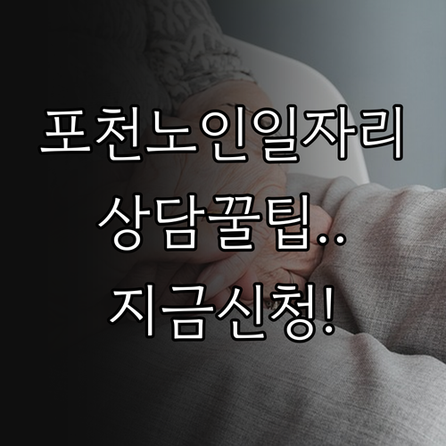 포천시 노인일자리 신청 대상과 시니어..