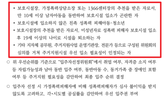 폭력피해여성 주거지원 신청
