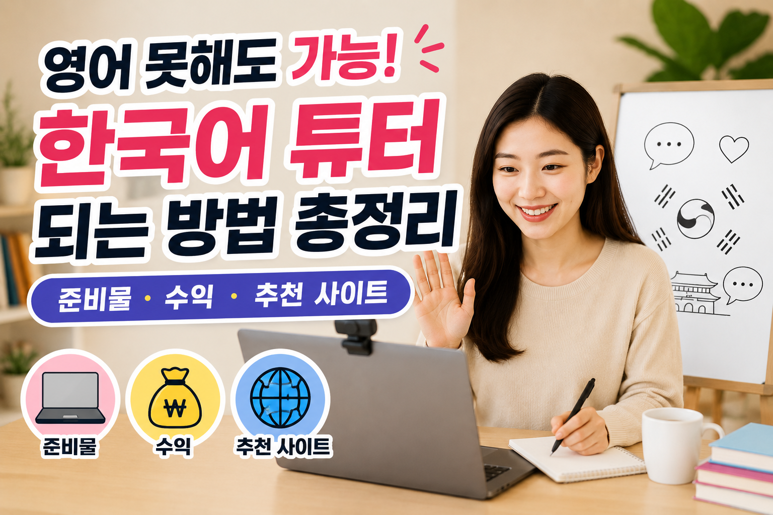 영어 못해도 가능! 한국어 튜터 되는 방법 총정리｜준비물&middot;수익&middot;추천 사이트 관련 사진