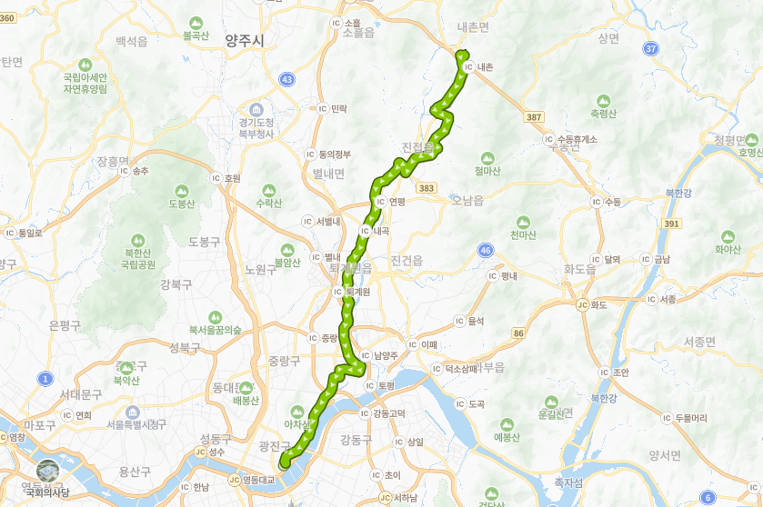 구리-남양주-서울-포천-92번-버스-노선-지도