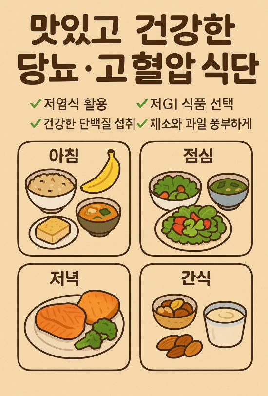 당뇨, 고혈압 식단 예시 그림